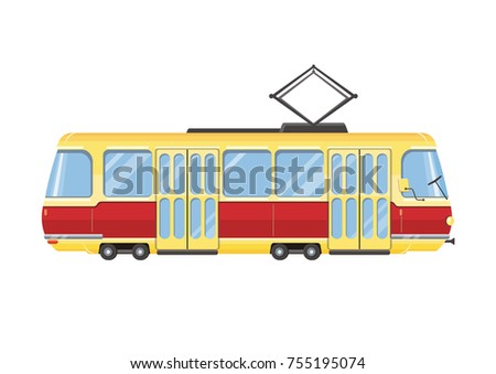 Mini tram vector flat illustration