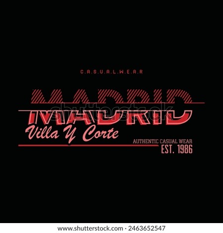 Madrid typography design and illustration vector for t shirt design