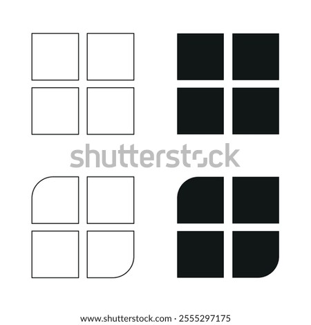 Windows Logo Black Outline Vector Design With White Background