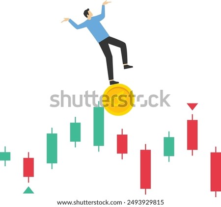 Bitcoin market was hit by a price slash, Investing in the stock market and crypto currency, bull market, bear market, Vector illustration design concept in flat style

