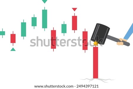 Bitcoin market was hit by a price slash, Investing in the stock market and crypto currency, stock price drop, buy cheap, Vector illustration design concept in flat style

