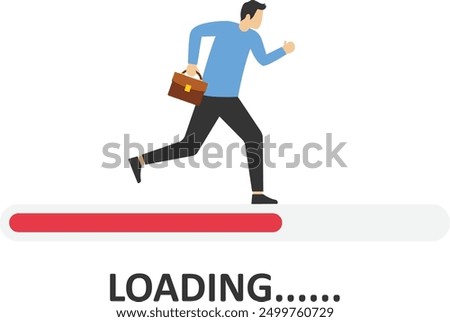 Loading bar almost complete with business, Vector illustration in flat style

