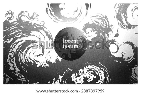 Abstract black and white gradient textured background for your creative needs in design or illustrations