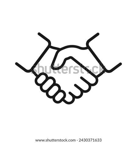 Handshake line icon. Business agreement handshake symbol. Vector