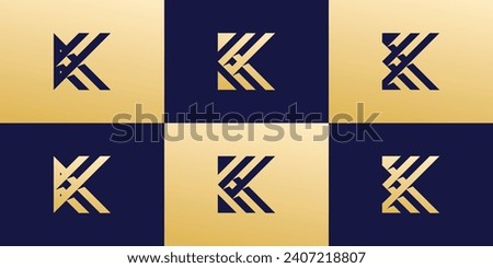 Collection of luxury letter K logo designs