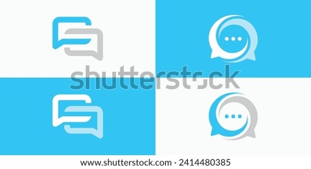 Double chat icon collection vector logo design.