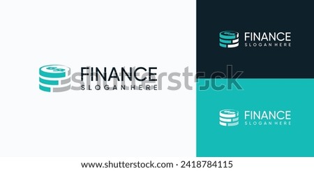 Vector logo design illustration of stacked coins as financial growth.