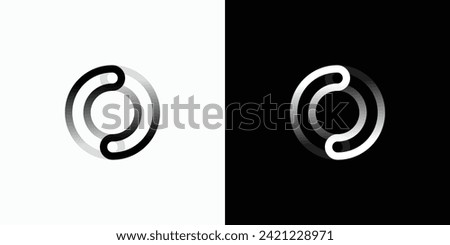 Abstract C O line initial vector logo design with transparent effect.