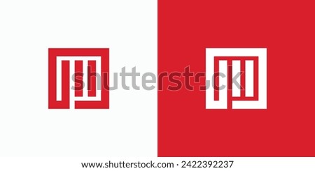 Abstract line vector logo design with the initials of the letters M P forming a clenched fist pose.