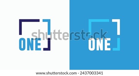 Vector logo design with square lines and number 1 in a modern, simple, clean and abstract style.