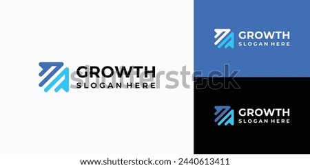 Double growth arrow vector logo design with modern, simple, clean and abstract style.