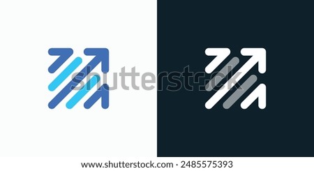 Triple arrow growth logo design