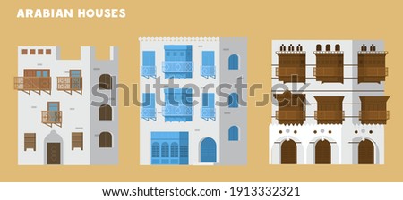 Similar – Image, Stock Photo View of authentic balcony. Carpets hang on balcony in the sun. Facade of residential building, copy space