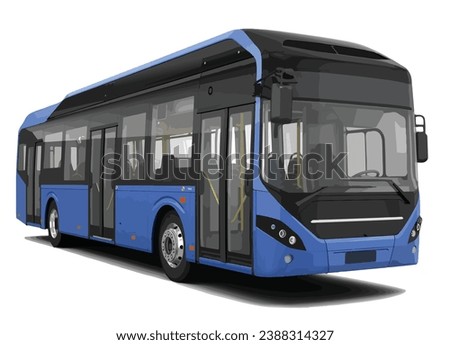 blue bus art design vector logo icon template 3d car bus luxury vip first class travel electric zero carbon emition tourism tour public route modern art wheel vector template isolated white background
