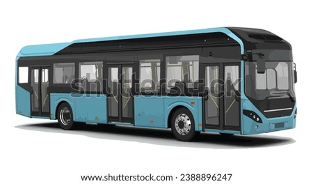 blue bus art design vector logo icon template 3d car bus luxury vip first class travel electric zero carbon emition tourism tour public route modern art wheel vector template isolated white background