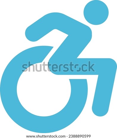 Accessbility flat design icon Wheelchair Move