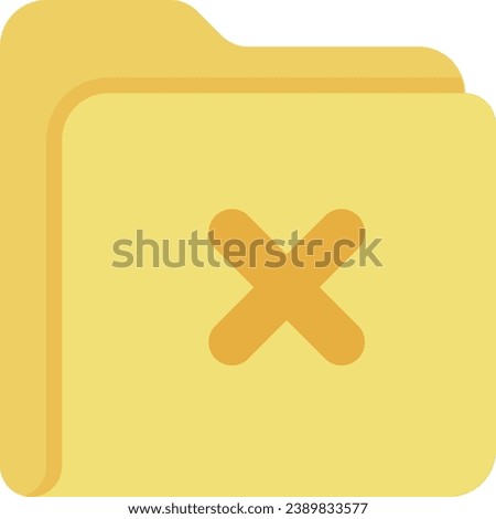 Business flat design icon folder xmark