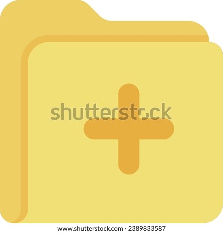 Business flat design icon folder plus