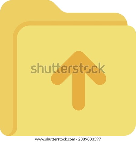 Business flat design icon folder arrow up