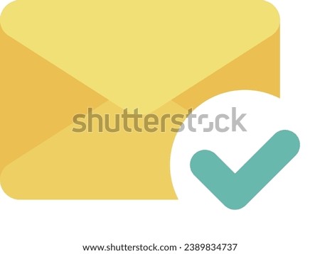 Business flat design icon envelope circle check