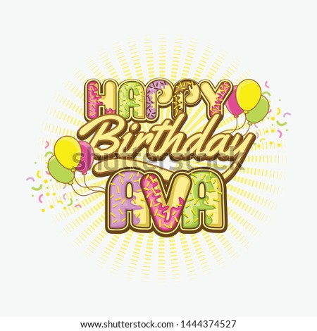 Happy birthday greetings for Ava Vector