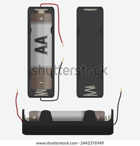 AA battery with a single battery holder case