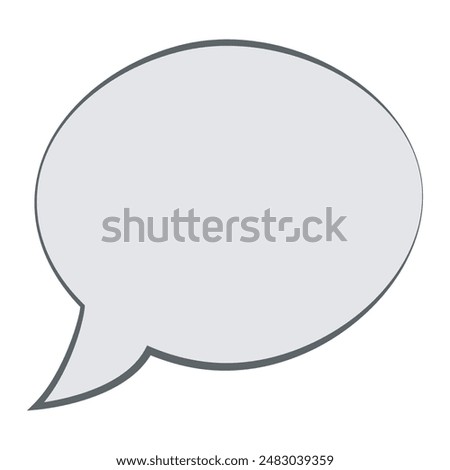 Circle speech bubble with outline isolated on white background. Cartoon chatting box, message box icon. Hand drawn style