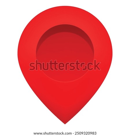 Map pointer icon. Red location marker isolated on white background. Vector location pin with a sharp point