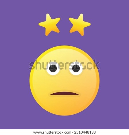 Feedback icon with two star rating and emoji face. Vector icon for mobile apps, UI and websites