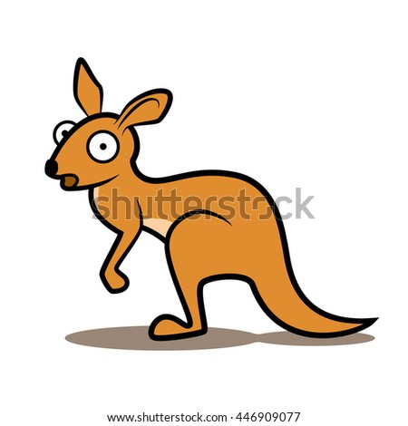 Surprised Cartoon Kangaroo Stares At The Viewer Stock Vector ...