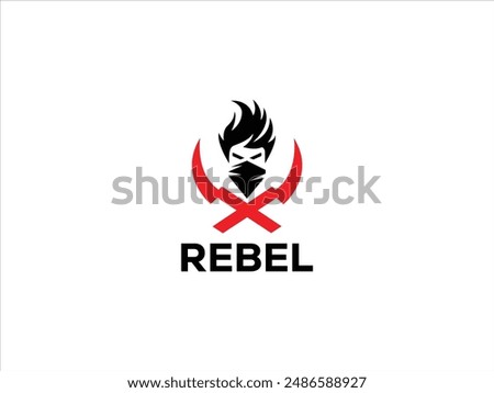 Rebel logo design,creative rebel badge logo vector