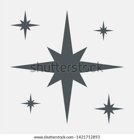 Star north icon vector illustration cut
