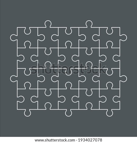 Puzzle simple piece template quality vector illustration cut