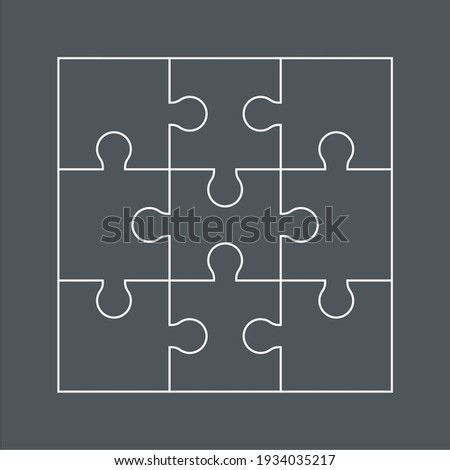 Puzzle simple piece template quality vector illustration cut