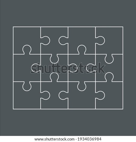 Puzzle simple piece template quality vector illustration cut