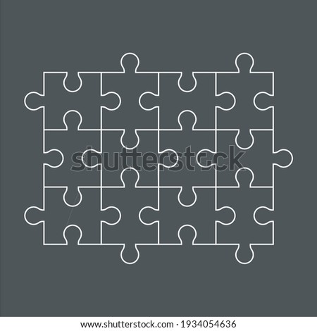 Puzzle simple piece template quality vector illustration cut