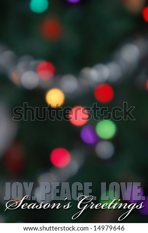 Joy. Peace. Love. With Copy Space