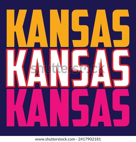 T-shirt stamp logo, Sport wear lettering Kansas tee print, athletic apparel design shirt graphic print