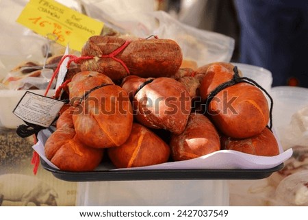 Similar – Image, Stock Photo Sobrasada with bread and parmesan typical mallorca spain