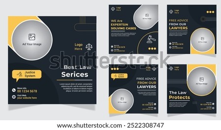 law Firm service and law consultation social media post template design.