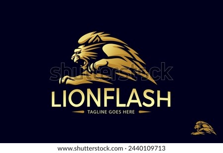 Lion logo, Lion Attack Logo,  usable for brand, company and esport team logo design, vector illustration, vector illustration