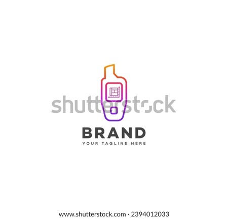 GPS land area measurer logo design template elements. Vector illustration. New Modern logo.