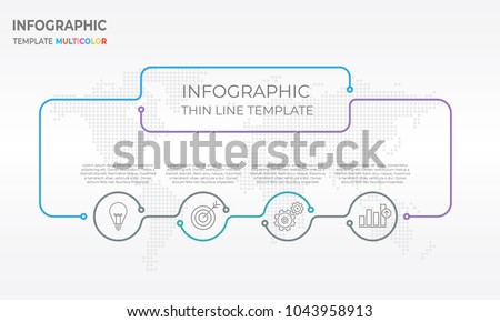 Infographic design chart template with circle 4 options.