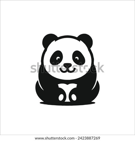 Cute panda icon. Simple illustration of cute panda vector icon for web