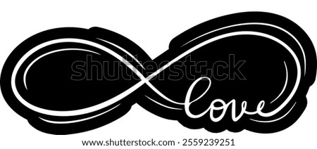 infinity love loop valentines day black vector graphic design and cut file