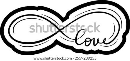 infinity love loop valentines day black vector graphic design and cut file