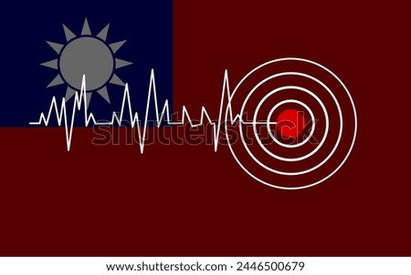 Earthquake in Taiwan vector illustration.