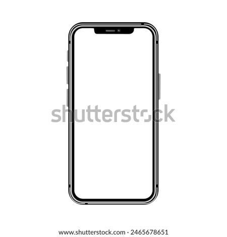 mobile mockup, mobile mock up, android mockup, frame mockup, smartphone mock up, cellphone frame, Smartphone Slim Bezels With Buttons blank screen isolated on white  vector illustration.