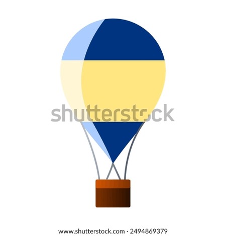 Hot air balloon, airship balloon, Hot air balloon vector illustration. Graphic isolated on white, Balloon festival.