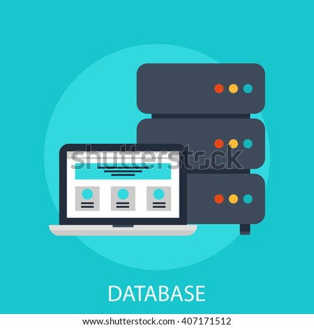 Database flat icon. Server vector.